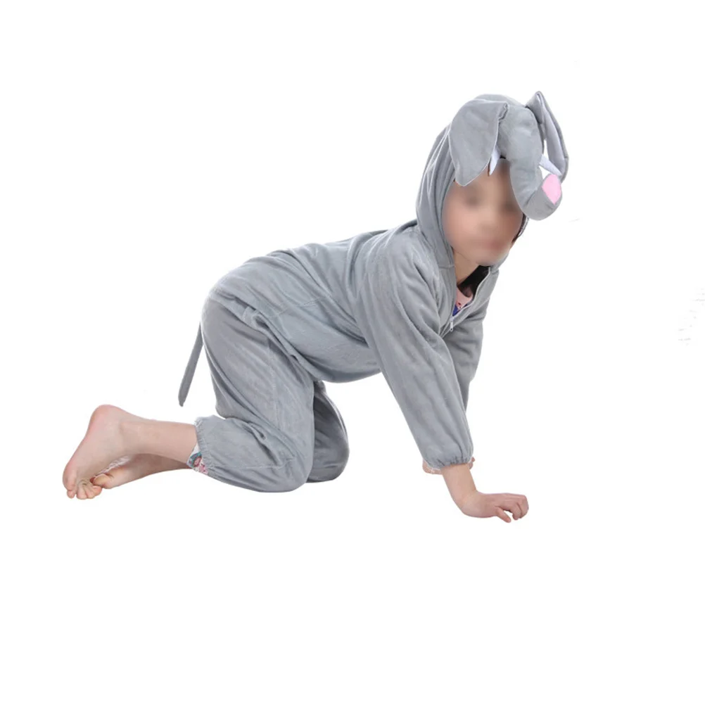 Children Elephant Costume Animal Game Suit For Kids Halloween Cosplay Performance 90-105Cm Loose Comfortable Easy