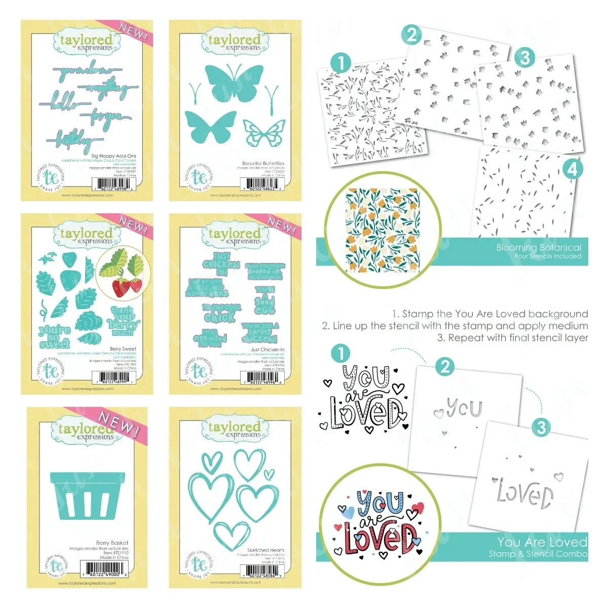 

Botanical Layering Stencils Combo Heart Cutting Dies New Arrival Stamps and Dies Stencils for DIY Scrapbooking Supplies