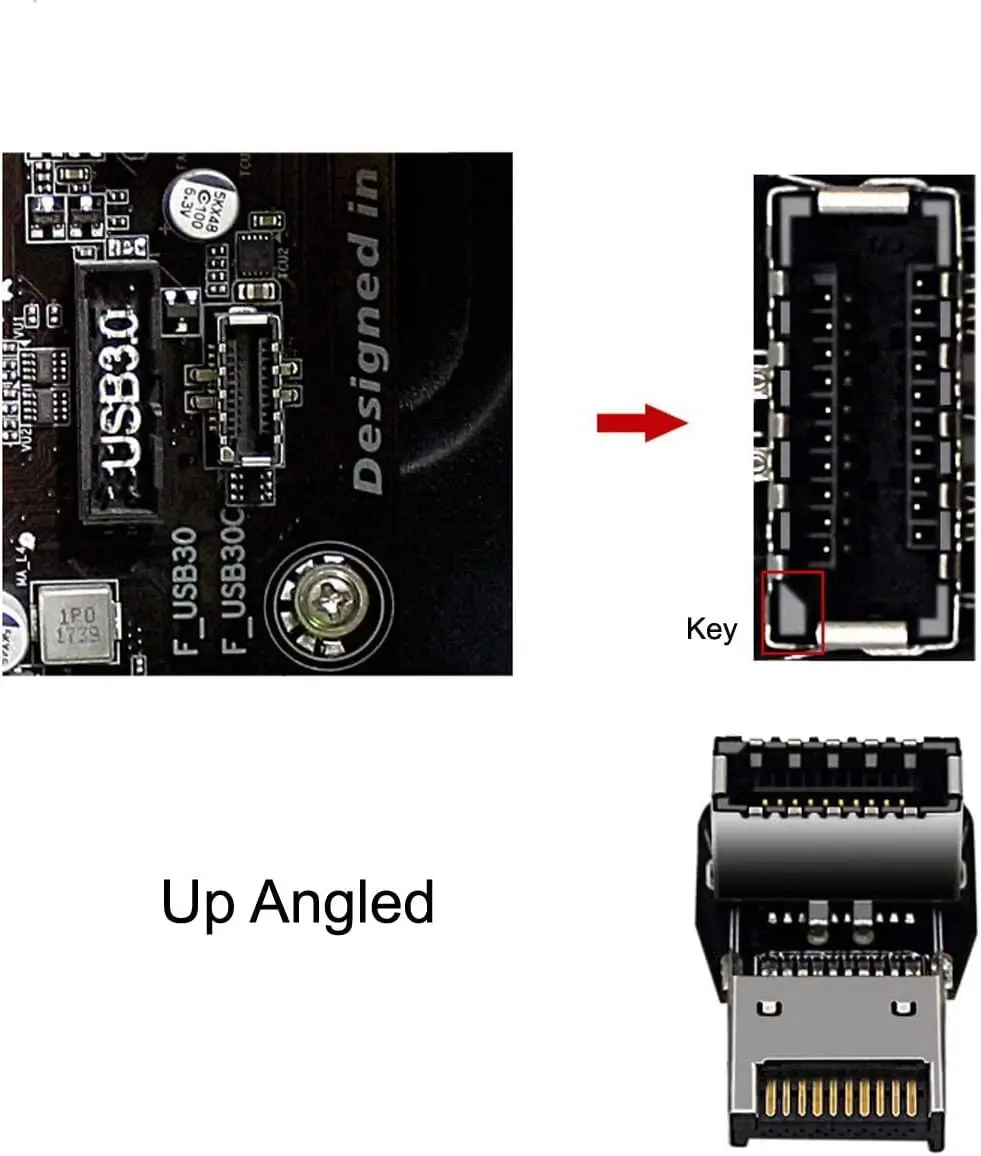 2 Stück USB 3.1 Frontplatten-Header Stecker auf Buchse Typ-E Motherboard-Erweiterungsdatenadapter