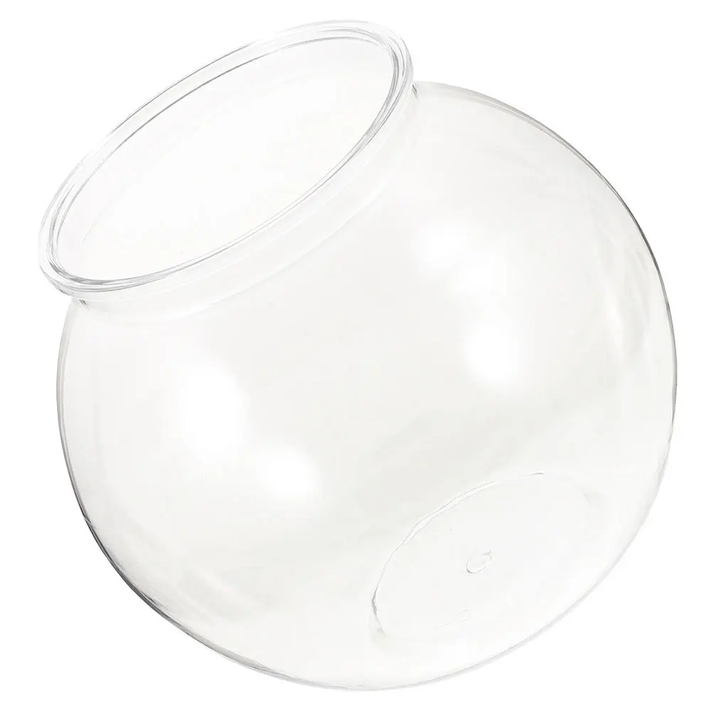 

Round Goldfish Bowl Small Fish Tank For Desktop Clear Plastic Aquarium Decor Home Office Garden Fish Breeding Box