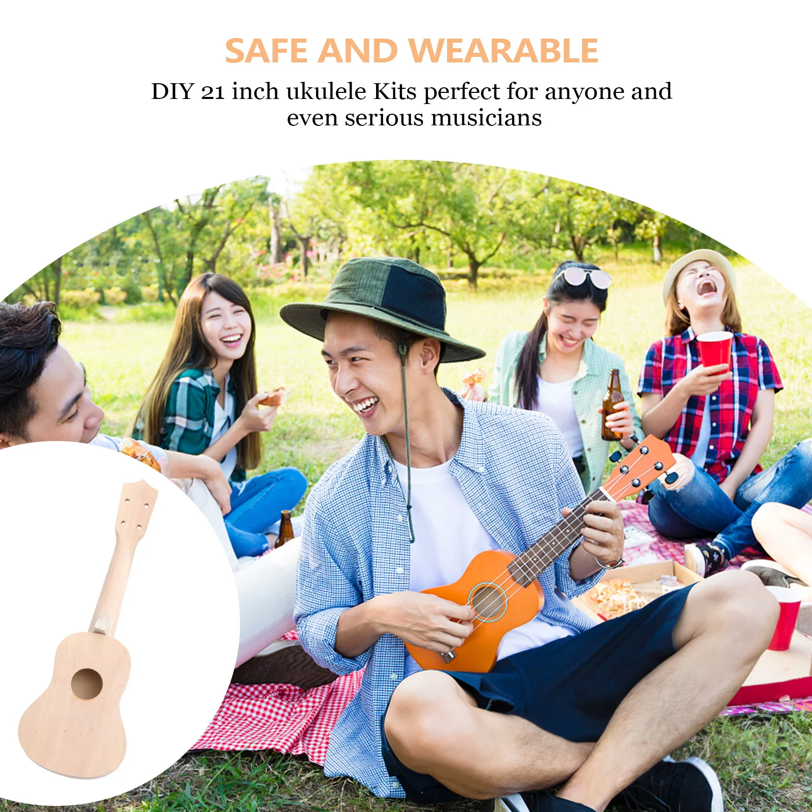 

Ukulele for Beginners Adult Simple Diy Musical Instrument Kit Kids Starter Acoustic
