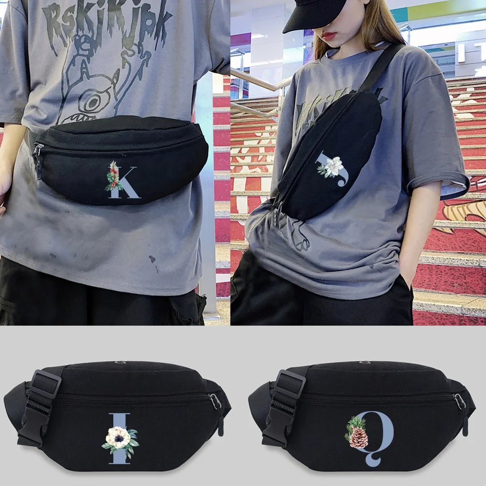 Fashion Women Waist Bag Packs Female Phone Purses Ladies Chest Messenger Bags Blue Series Pattern for Running Cycling