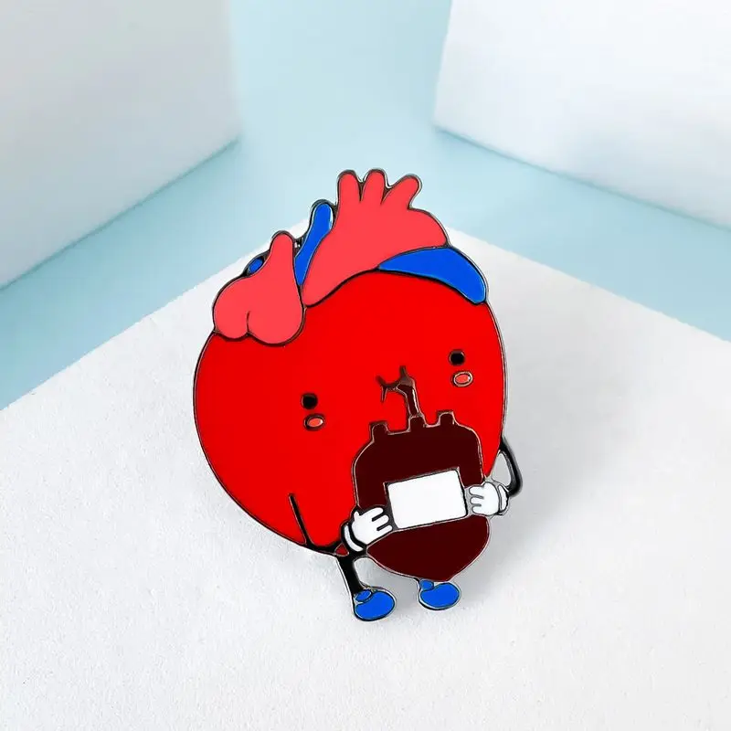 

Harong Design Heart Drink Blood Enamel Pin Sweet Cute Cartoon Medical Brooch Hat Backpack Collection Badge Jewelry Doctor Gift