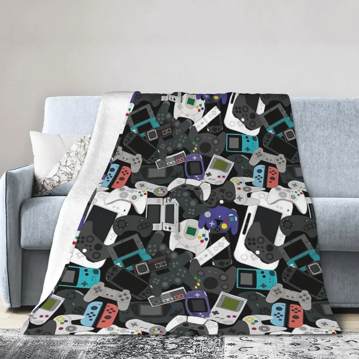 GAMER CONTROLLER ALL Blankets Soft Warm Flannel Throw Blanket Bedding for Bed Living room Picnic Travel Home Couch