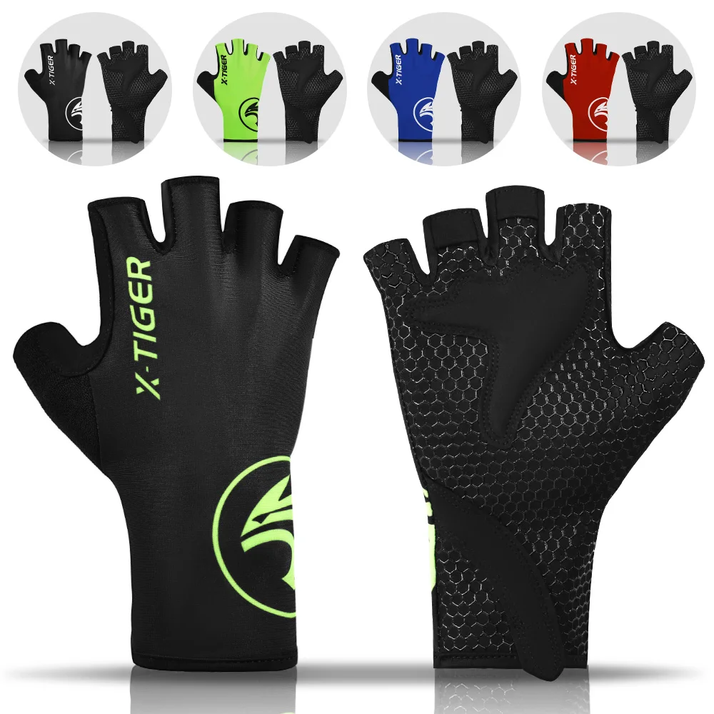 X-TIGER Cycling Gloves Half-Finger Fitness Gloves Unisex Half-Finger Gloves Breathable Anti-Slip Gloves Fitness Training Gloves