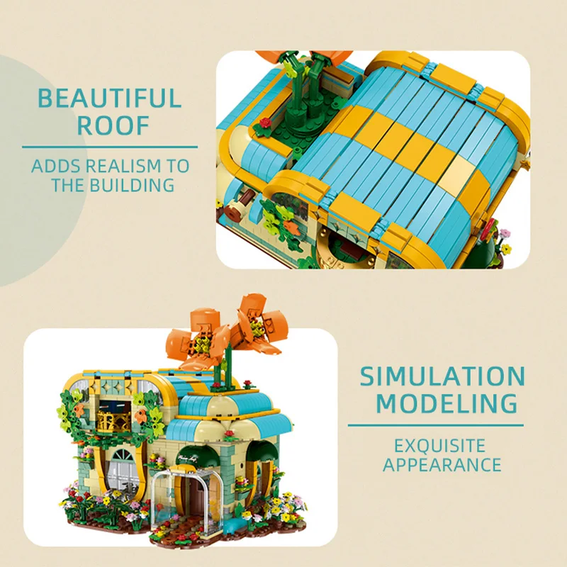 2102PCS Street View MOC ToonCity Fiorista Con Luce A LED Modulare Building Blocks Mattoni Fai Da Te Puzzle Giocattolo Regali Di Natale Per I Bambini