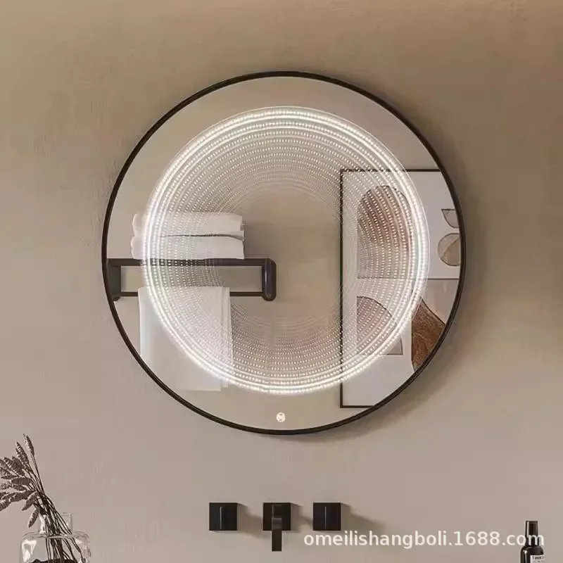 Wholesale time and space tunnel mirror LED washstand intelligent makeup decorative mirror creative design luminous