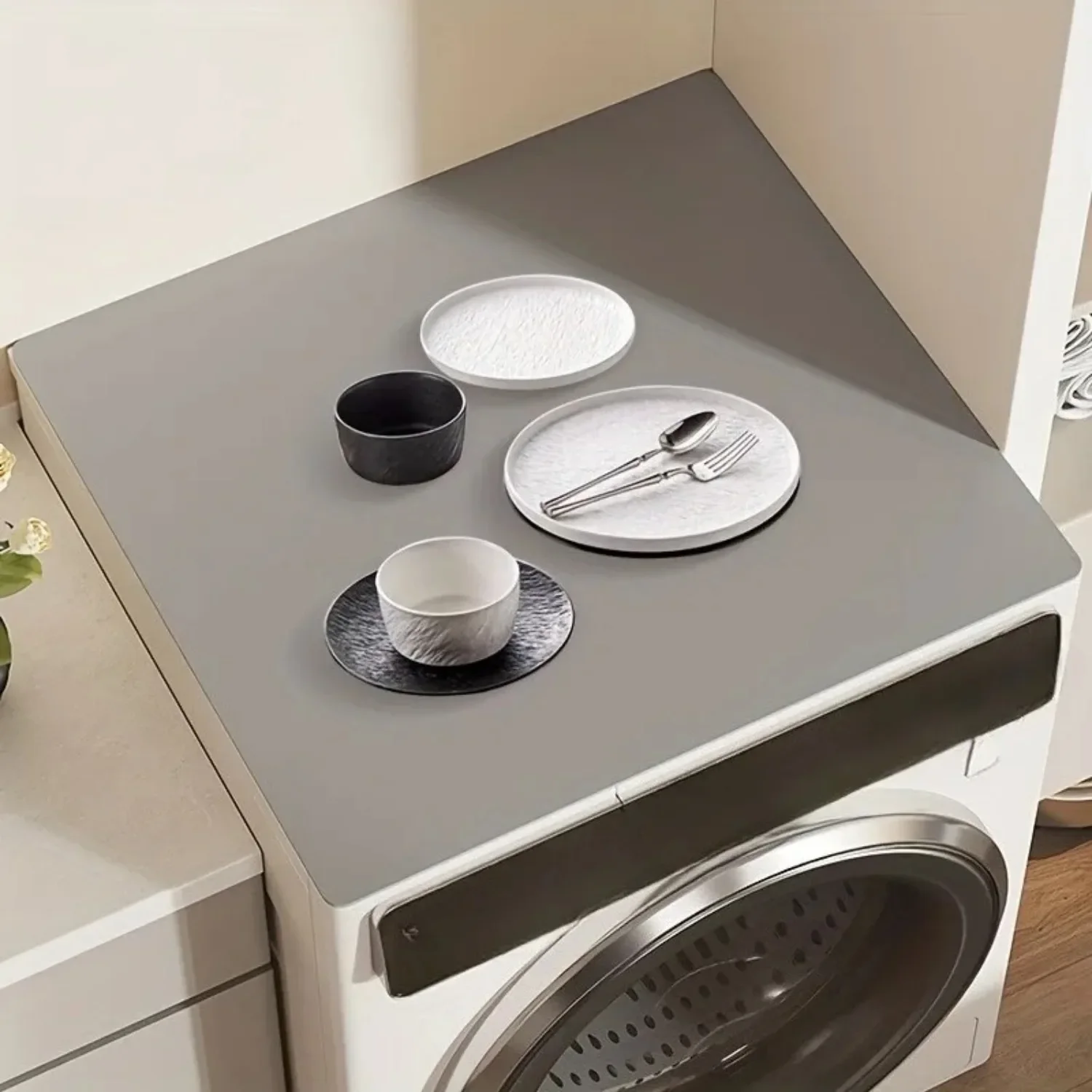 1PC Washing Machine and Dryer Top Cover Non-Slip Drum Washing Dust Machine Cover for Refrigerator Bedside Table Countertop Mat