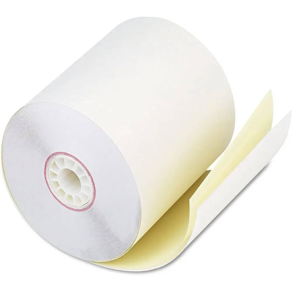

Two Ply 2.75 x 90ft White/Canary Receipt Paper Rolls, Pack of 50