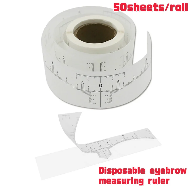 

50pcs/lot Disposable Microblading Ruler Guide Ruler Adhesive Sticker Permanent Eyebrow Makeup Eyebrow Tool