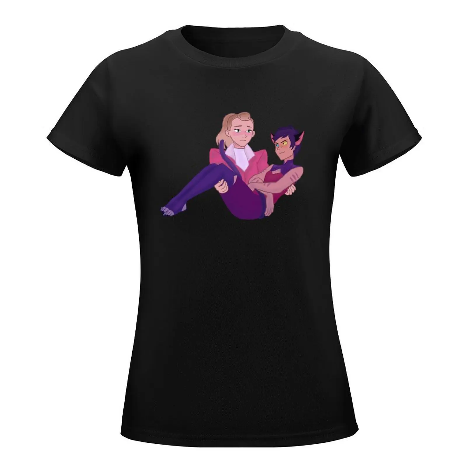 Catradora, Catra sitting in Adora's Lap, She-Ra Season 5 T-Shirt summer clothes vintage clothes Women t-shirts