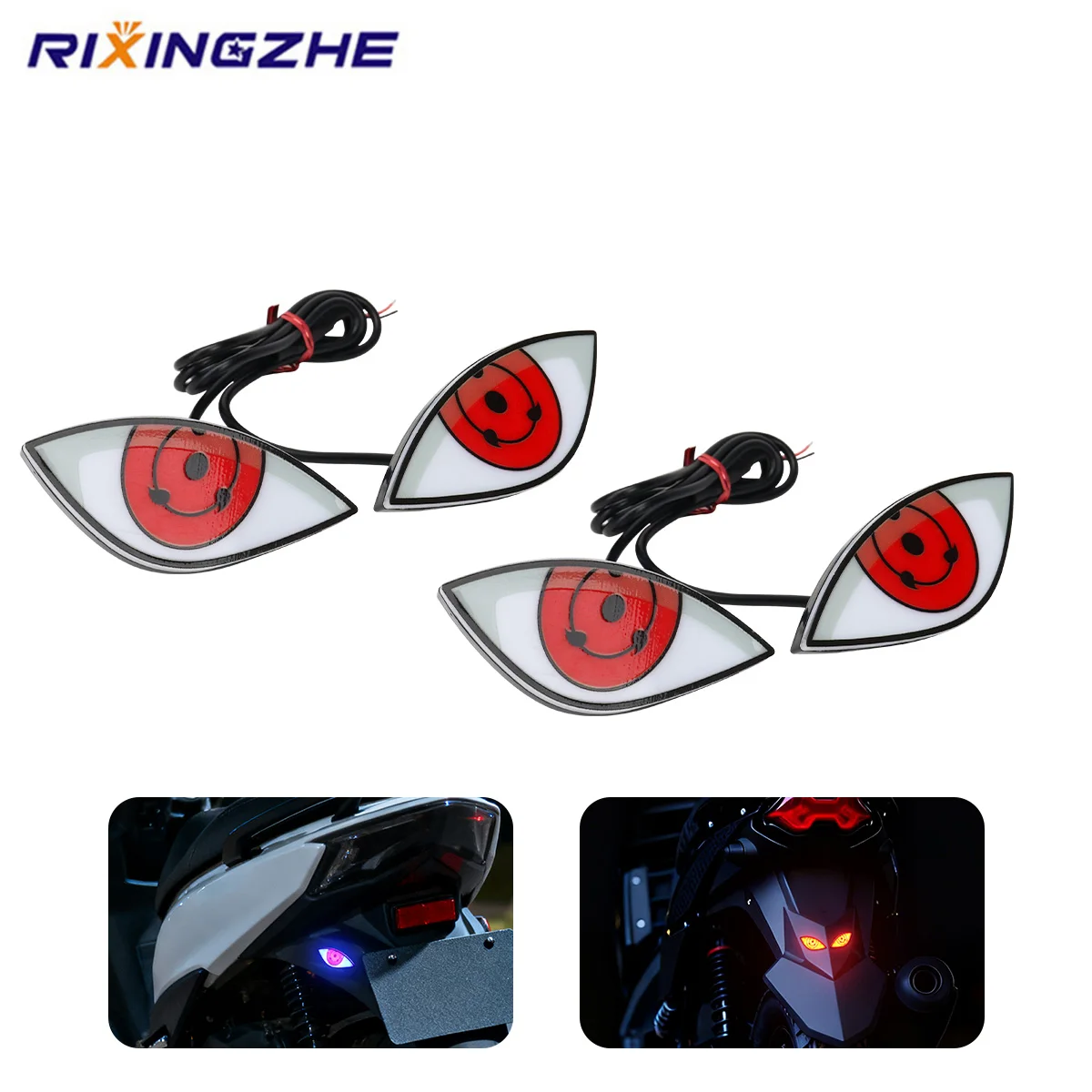 

2pcs Motorcycle LED Tail Signal Light License Plate Lamp 12V Eagle Eye Headlight Flash Strobe Light for Motor Car Decoration