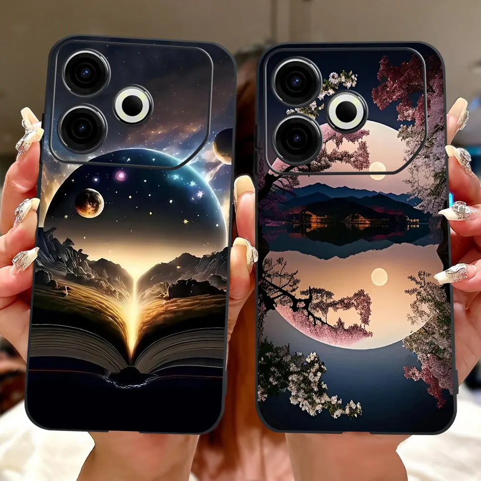 غلاف لهاتف Tecno Pova 6 Neo 4G 5G Coque Flower Butterfly Dragon Animals غطاء خلفي ناعم أسود لهاتف Tecno Pova 6 Pro Pova6 LI9