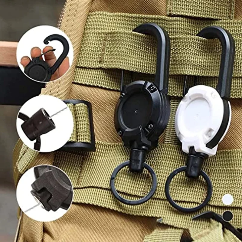 Theft Key Holder Outdoor Automatic Retractable Wire RopeKeychain Accessories Keychain,Belt Key Telescoping Hook Backpack Buckle