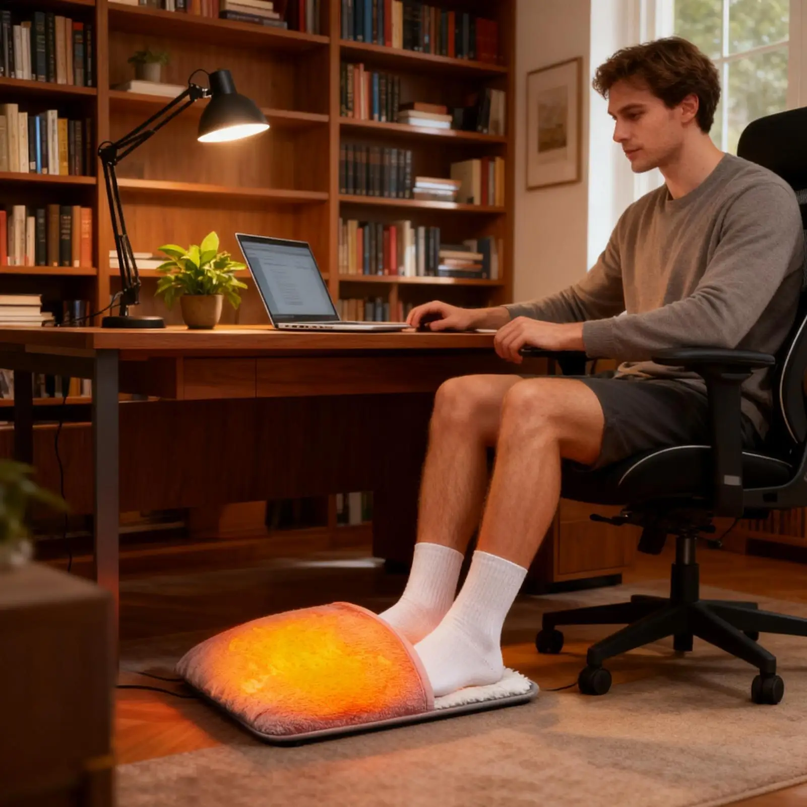 تسخين سريع لتدفئة القدمين، غطاء ناعم سريع، وسادة تدفئة للأقدام لغرفة النوم، مكتب داخلي، استرخاء يومي، منزل شتوي #4