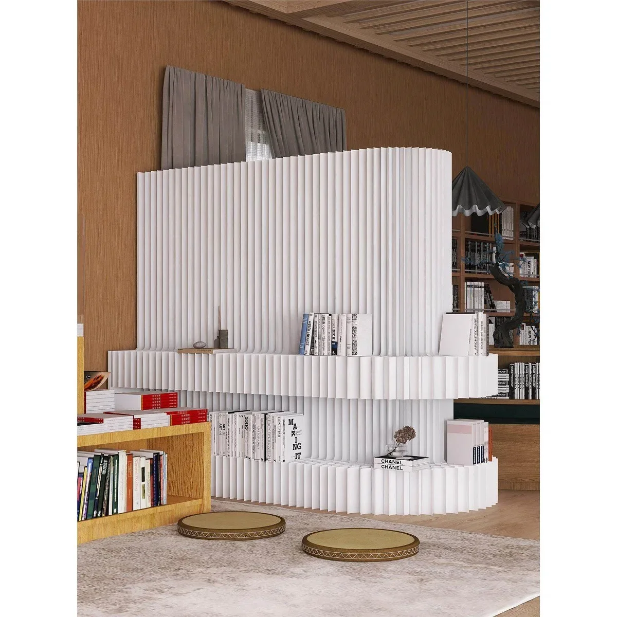 Screen storage partition organ folding screen kraft paper bedroom partition baffle