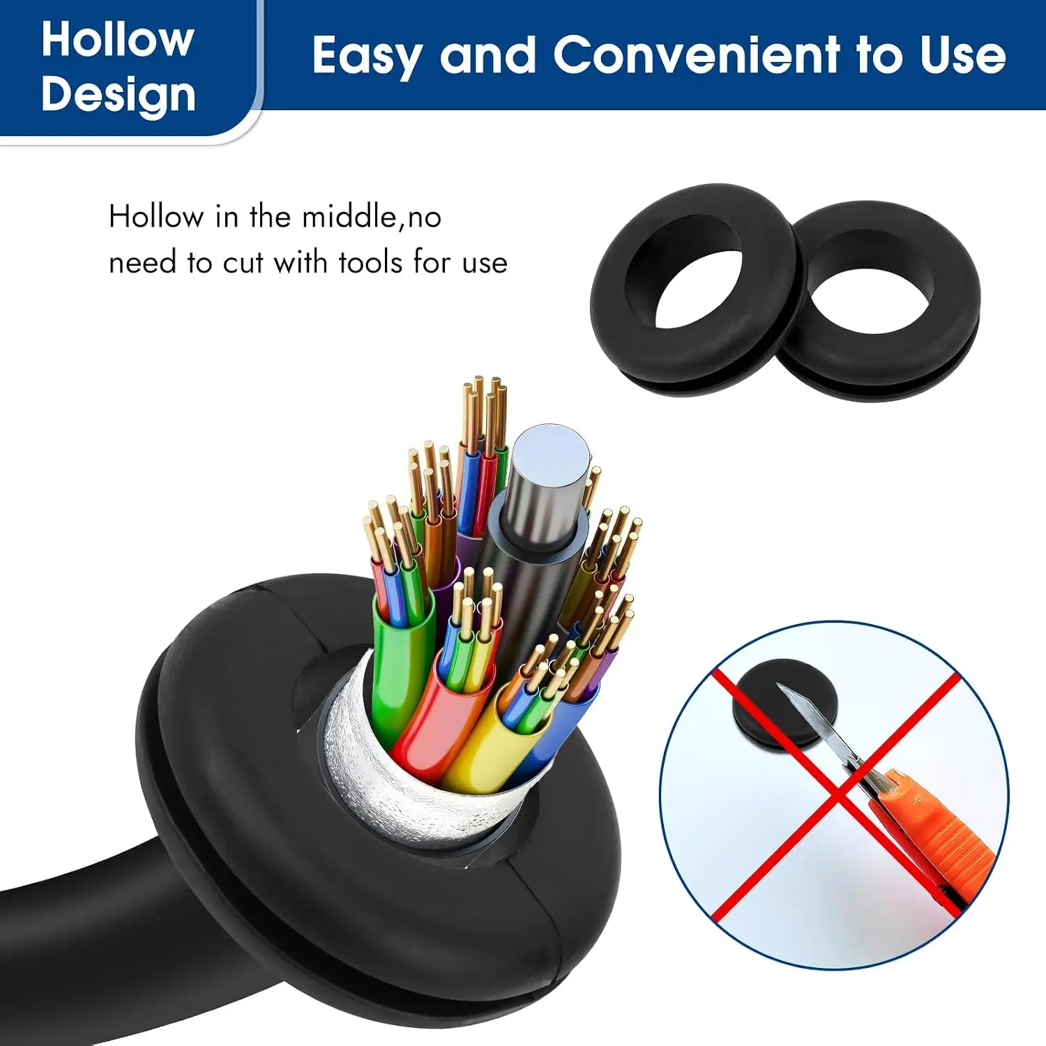 Rubber Grommet Assortment Kit Wire Protector Cable Anti Friction Wiring Hole Plug Wiring Blanking Grommet Plumbing Gasket Rings