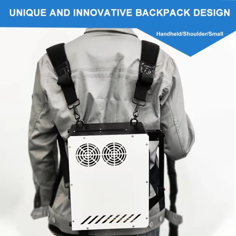 Tragbarer Laser-Rostentferner, 50 W, Laser-Reinigungsmaschine zum Entfetten von Rucksack-Rostfarben