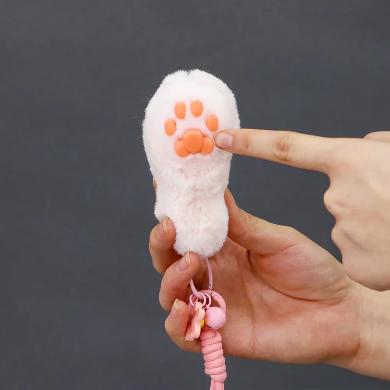 ใหม่น่ารัก Soft Plush Cat PAW พวงกุญแจจี้การ์ตูนความเครียดบรรเทา Plush Cat PAW กระเป๋าเป้สะพายหลังตกแต่งจี้ของขวัญวันเกิด
