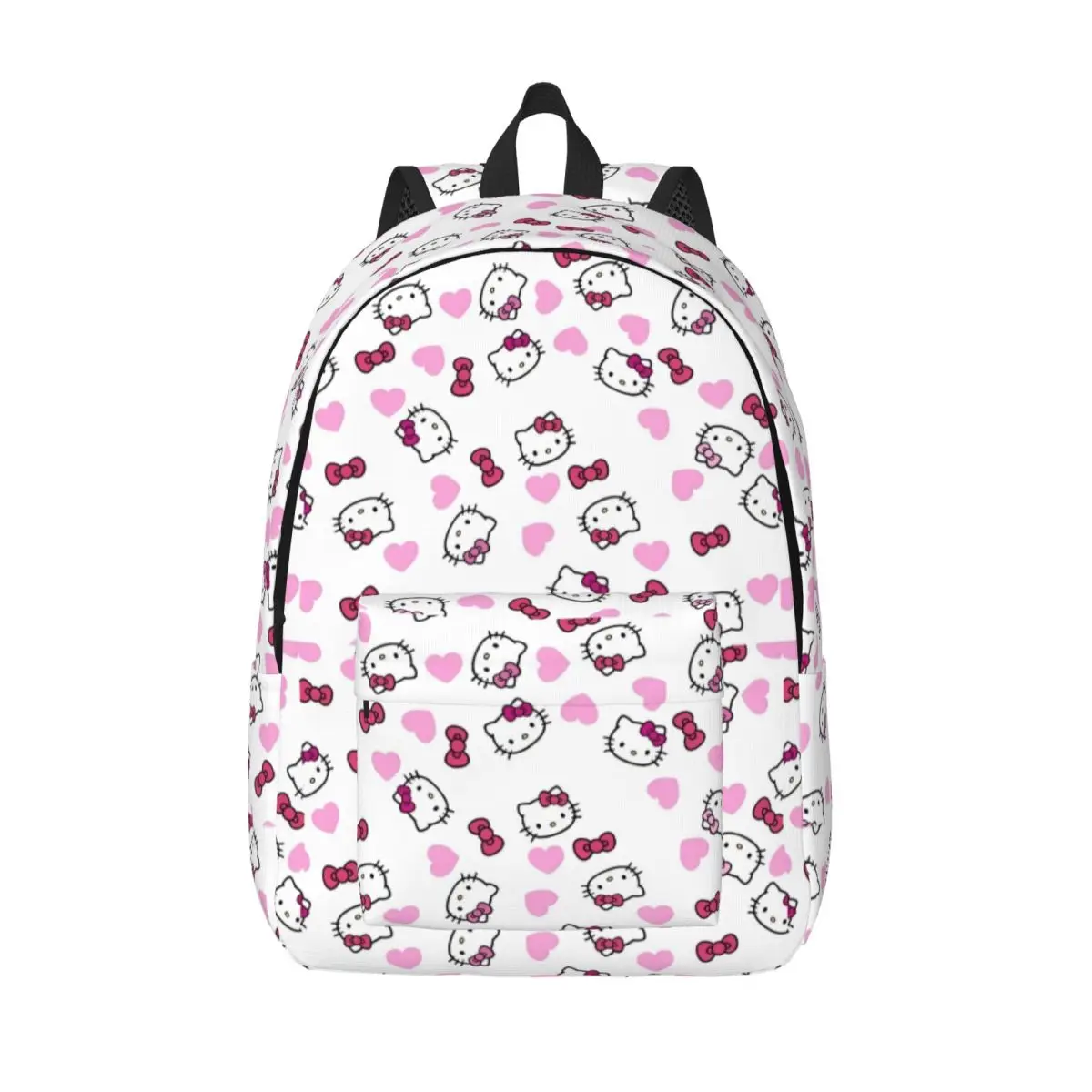 Hello Kitty Bows And Hearts Backpack for Kindergarten Primary School Student Book Bags Boy Girl Kids Daypack with Pocket
