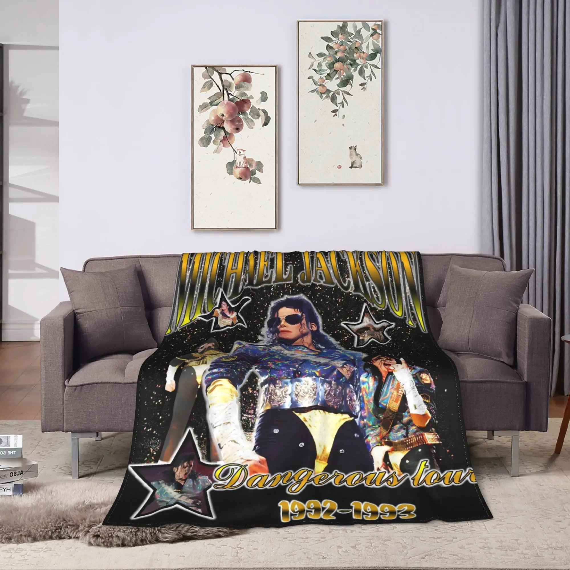 Michael Jackson Blanket  Decorative Flannel Throw Blanket For Home Decor Warm Custom DIY Quality Bedspread Gift