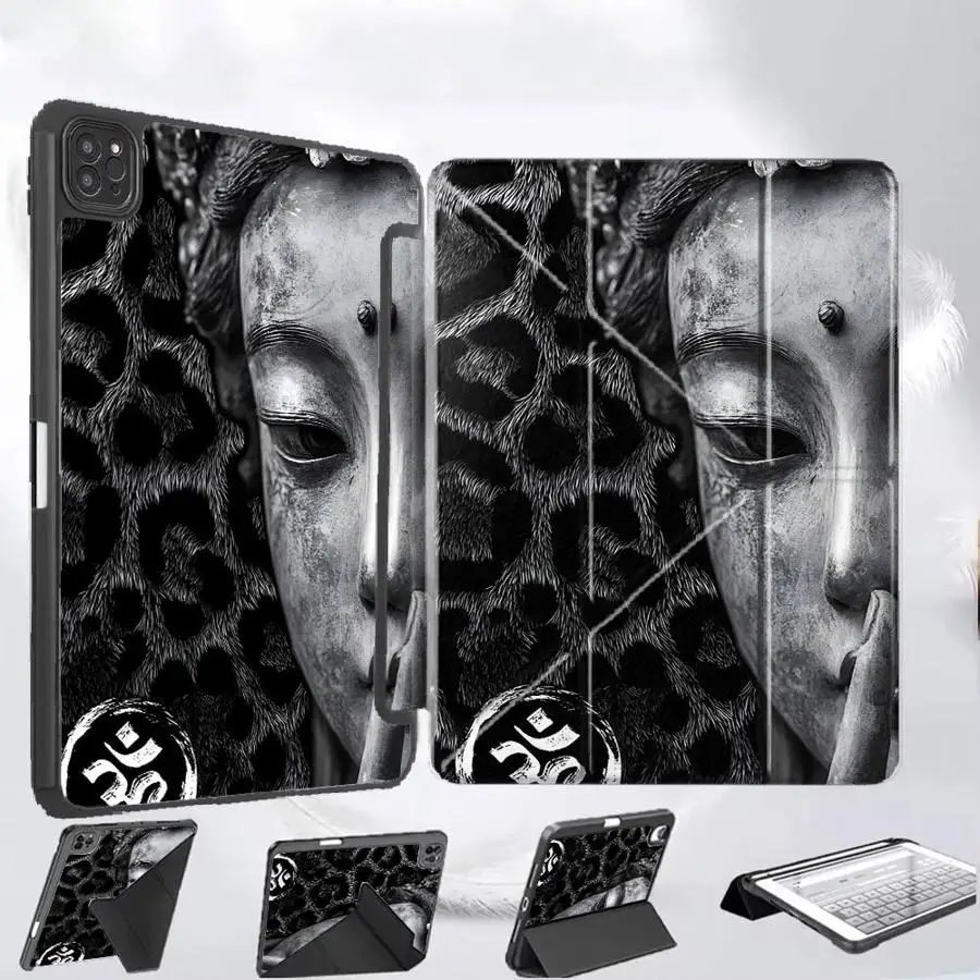 

Чехол-подставка для планшетов iPad Mini 6/7, Air 4/5, M3/M2/M4, 11-дюймовых Pro 11-го/10-го/9-го/8-го/7-го поколений, 12.9-дюймовых Pro 2025 года, с леопардовым принтом