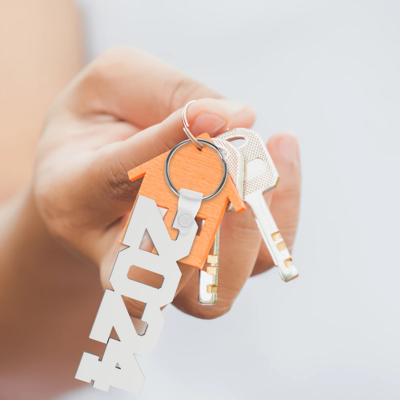 

6 pcs Sublimation 2024 Number Sign Keychain Double Side Diy Heat Transfer Keyring Blanks Smooth Surface Personalized