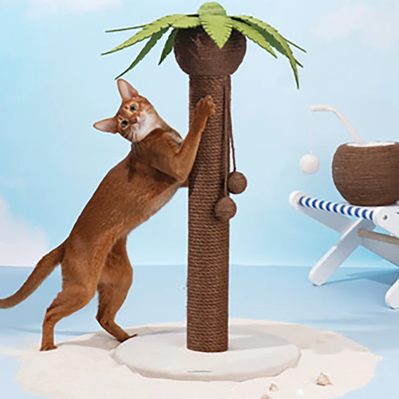 

Coconut Tree Cats Scratchings Board Play Vertical Sisal Scratching Column Can Replace Cute Toys Fragrance Smell Cat Supplies