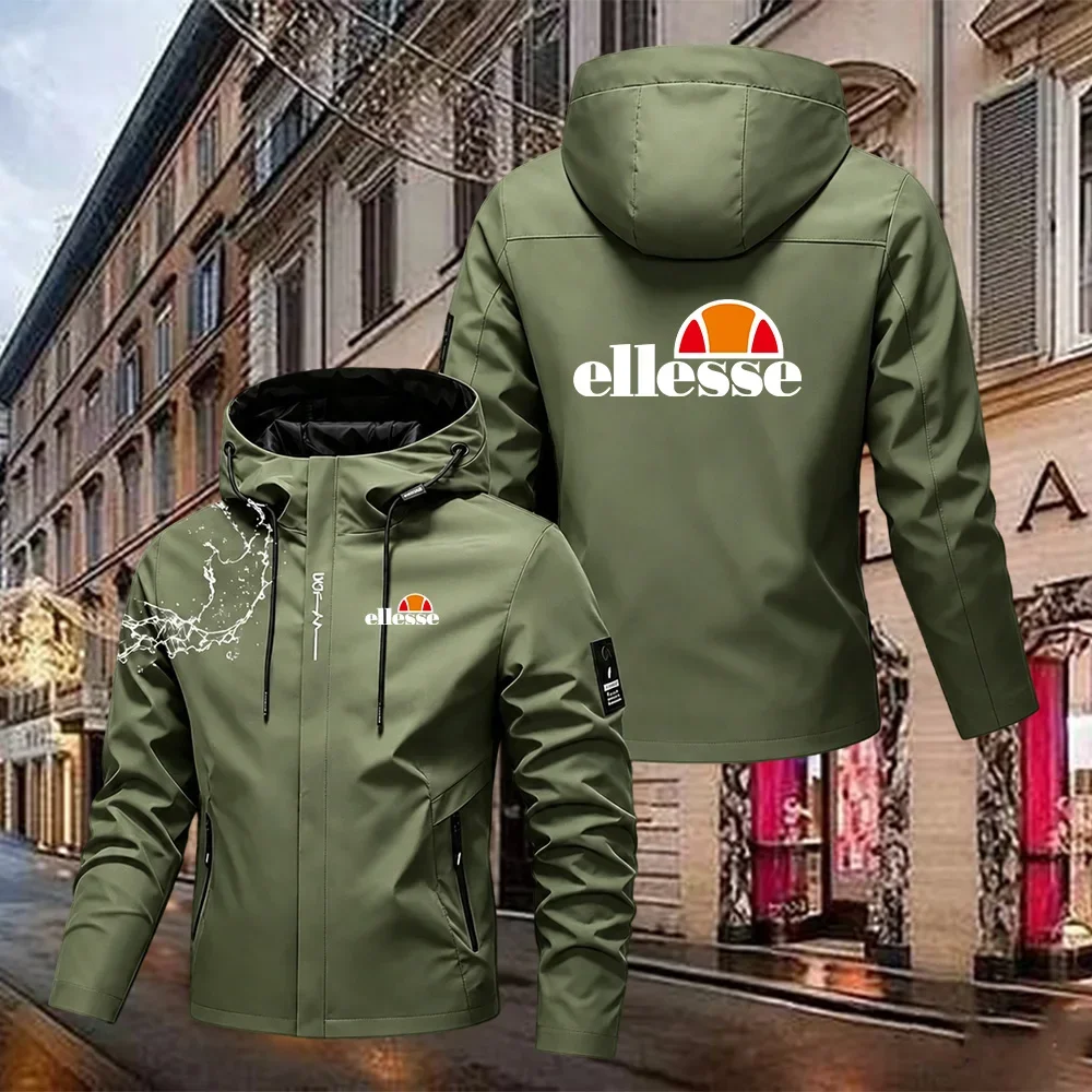 New Men's Spring Autumn Windbreaker Graphic Print Letter Jacket Casual Hiking Waterproof Premium Quality Outdoor Activewear Coat