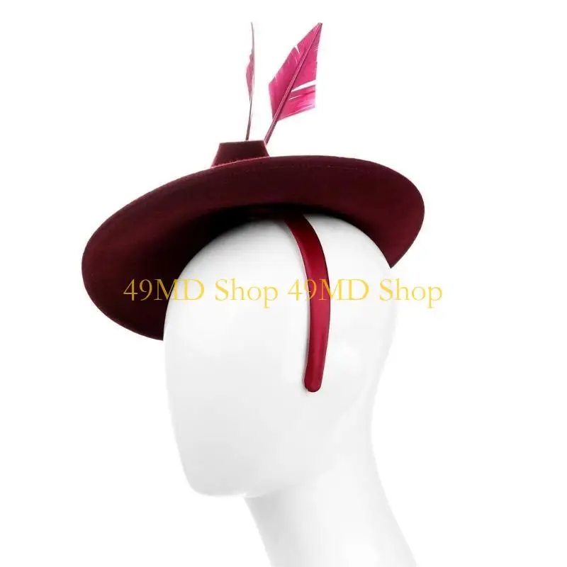 49MD Stylish Women Fascinator Hat Vintage Fascinator Hat Fascinator Headband for Wedding Bridal Showers Church Daily Wear