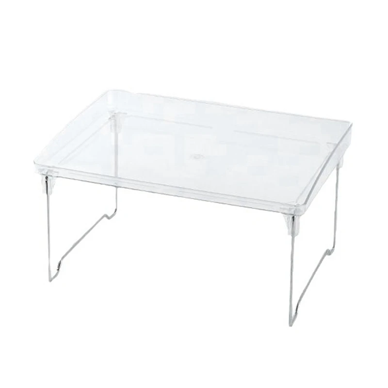 Acrylic Transparent Desktop Storage Box Student Dormitory Office Storage Rack Household Foldable Heightening Rack