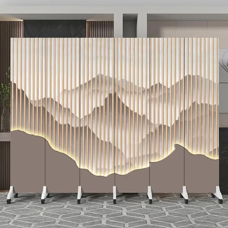 Foldable Office Screen Partition Mobile Room Divider for Living Room Hotel Modern Simple New Chinese Style Privacy Shade