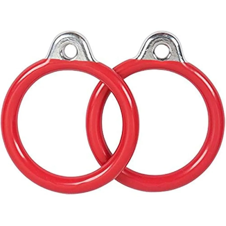 

Swing Set Stuff Commercial Round Trapeze Rings with SSS Logo Sticker Red