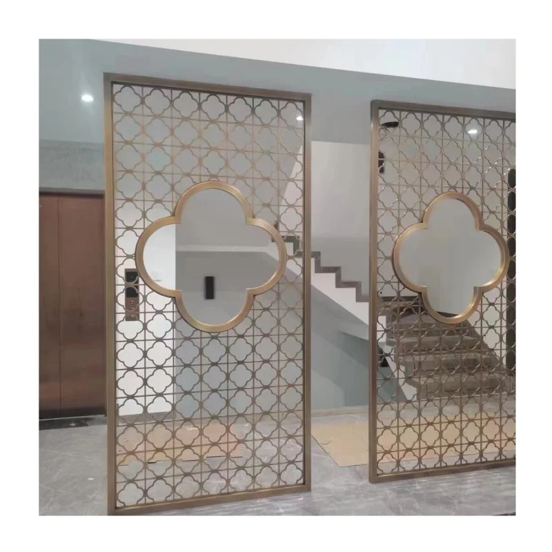 custom.Special design style brass and jade indoor decorative screen interior wall partition