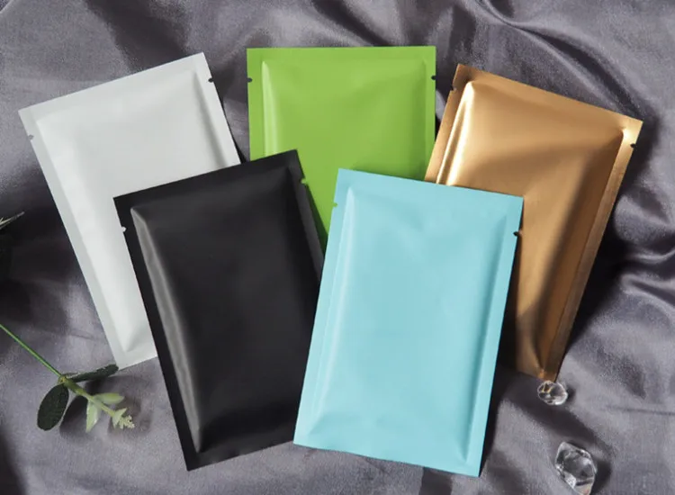 100PCS Open Top Glossy/Matte Aluminum Foil Bag Heat Sealing Tea Spice Bakery Beaf Meat Snack Chocolate Soap Salt Storage Pouches