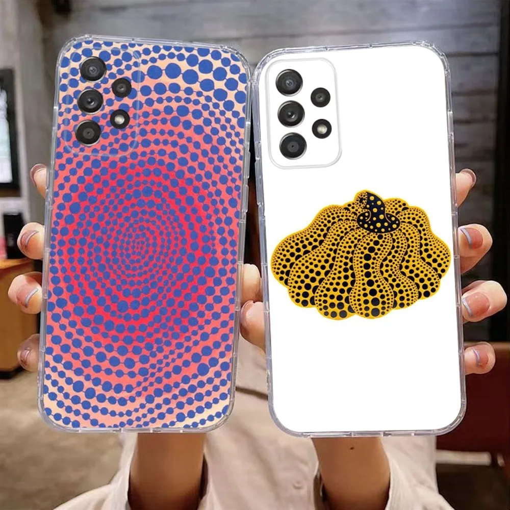 Y-yayoi K-Kusama Art Phone Case For Samsung Galaxy A71,70,52,51,40,31,A50,30S,21S,Note20ultra Transparent Cover