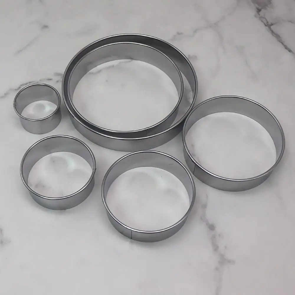 6Pcs/Set Durable Stainless Steel Cake Ring Mold Round Circle DIY Cake Gum Paste Mould 5/7/9/11/13/15cm Wedding Cake Tools