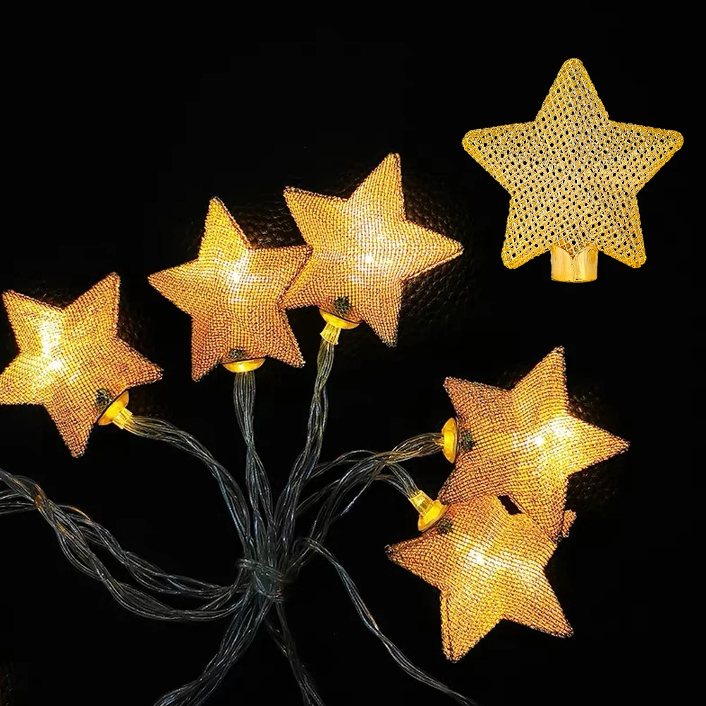 2pcs Gold Color Pentagram Lampshade Home Pendant Chandelier Accessories Corner Embellish Bar Outdoor Atmosphere Lighting Fixture