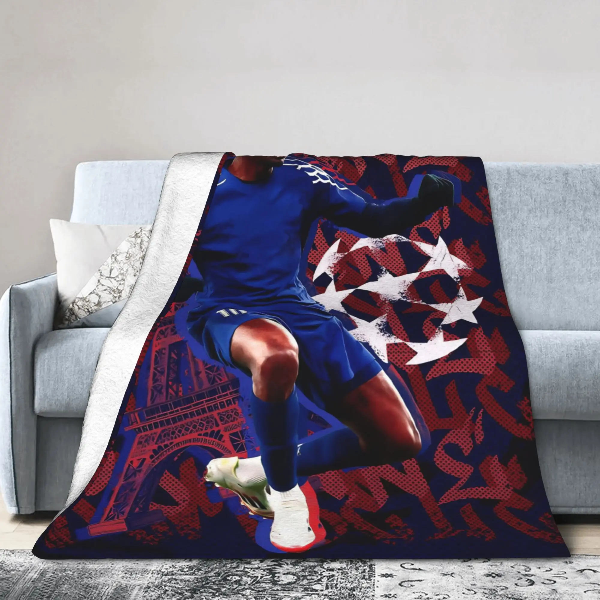 Dembele Number 10 Blanket Fleece Football Warm Throw Blankets for Bedding Couch Bedspread