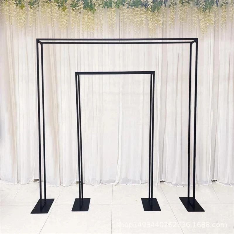 New Wedding Arch Square Double Background Arch Flower Stand Metal Flower Arch Welcome Area Layout Geometric Stand Decoration