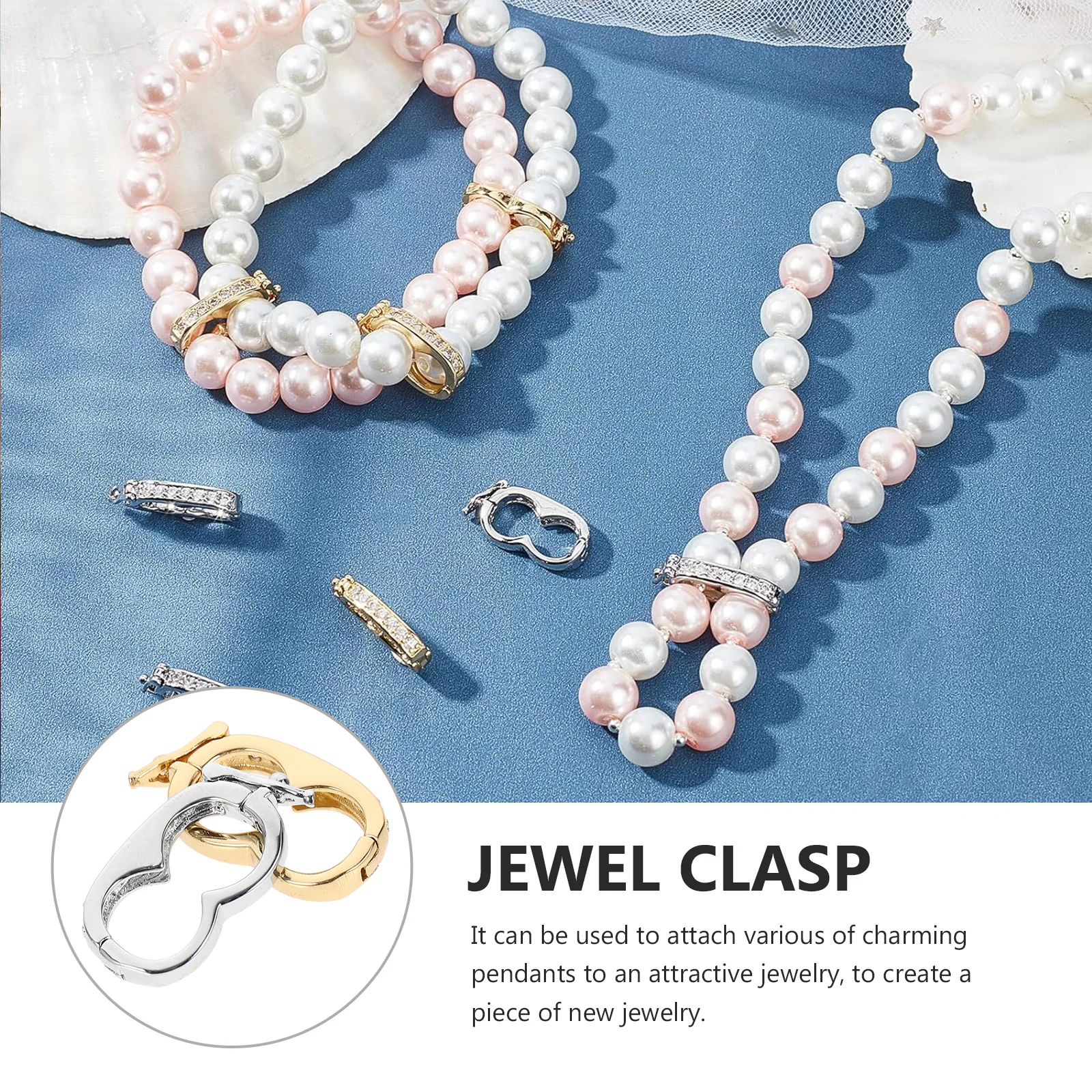 

2pcs Making Supplies Necklace Clasps Pearl Enhancer Buckles Bracelet Shortener Clasp Jewelry Diy Parts Connecting Clasp Copper