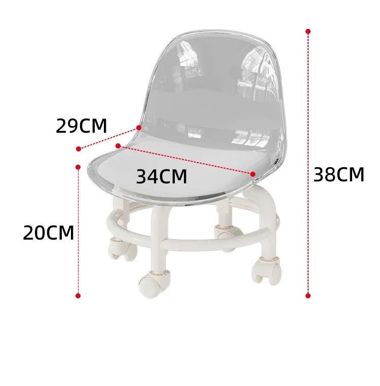 

Universal wheel small stool silent transparent chair