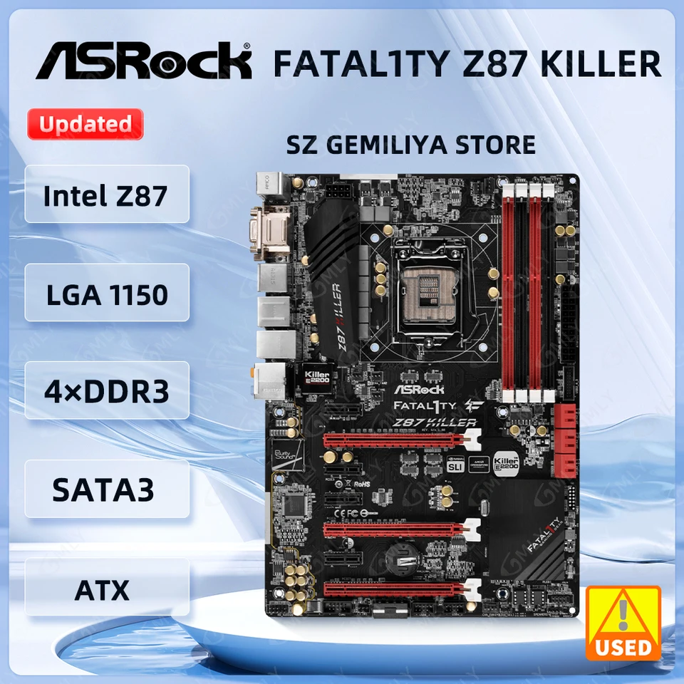 ASROCK Fatal1ty Z87 Killer Placa-mãe LGA 1150 Intel Z87 DDR3 32GB