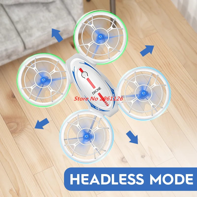 Full Protection Cool LED Lighting Colorful RC Drone 2.4G Hover Headless Mode RC Drone Quadcopter Rolling Aircraft Boy Gifts ToyS
