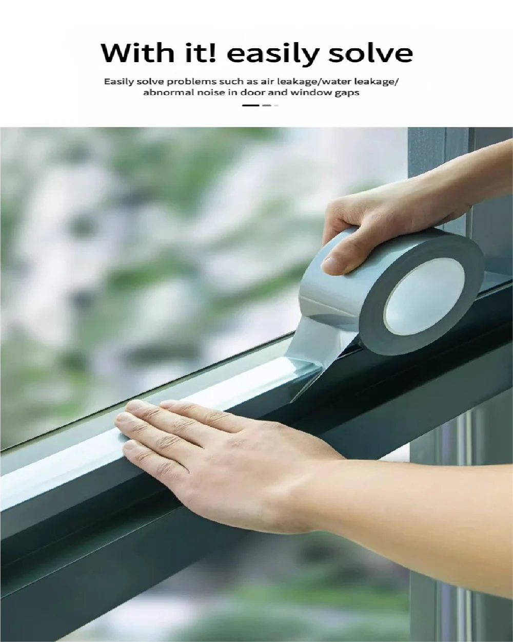 Fensterisolierung für Winterwetter, Dichtungsband, rückstandsfrei, durchsichtige Fenster-Entwurfsisolierung, Dichtungsfolienband für Türen und Fenster – Detail 4
