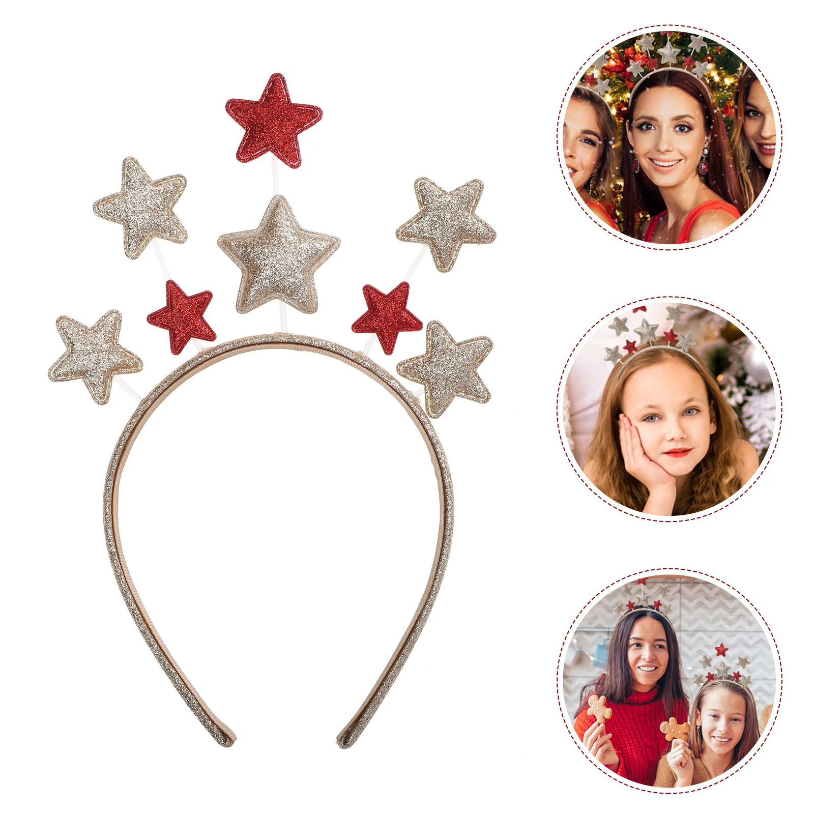 

Christmas Headband Star Hair Band Elegant Pain-Free Christmas Hair Hoops Xmas Headband Hairband