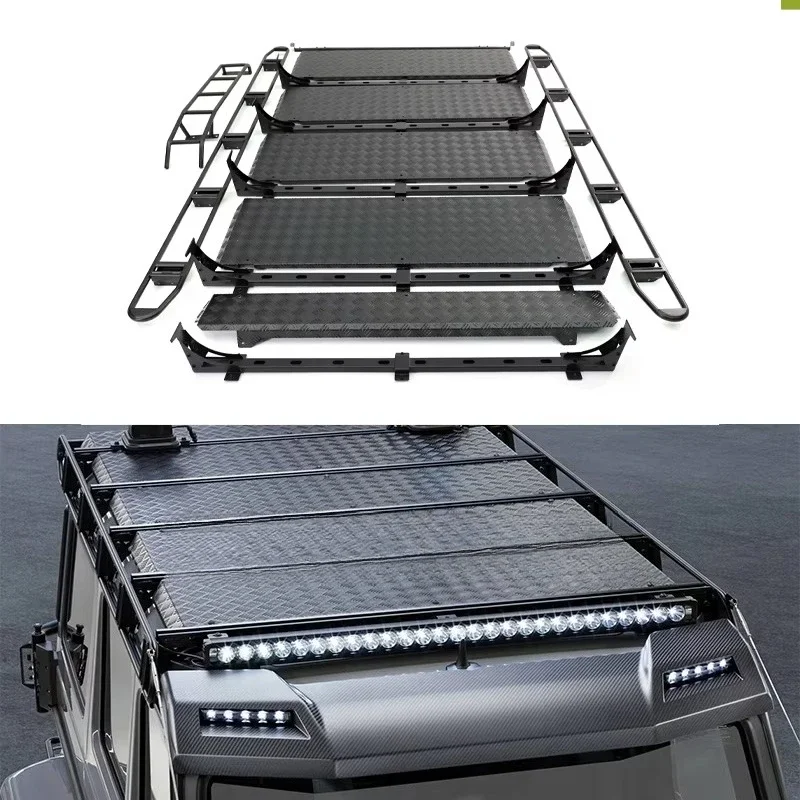 G Class W463 Roof Luggage Rack for G500 G63 G350 Roof Rack Rail Cross Bar Luggage Carrier with Galvanize Rust-proof Rear Ladder