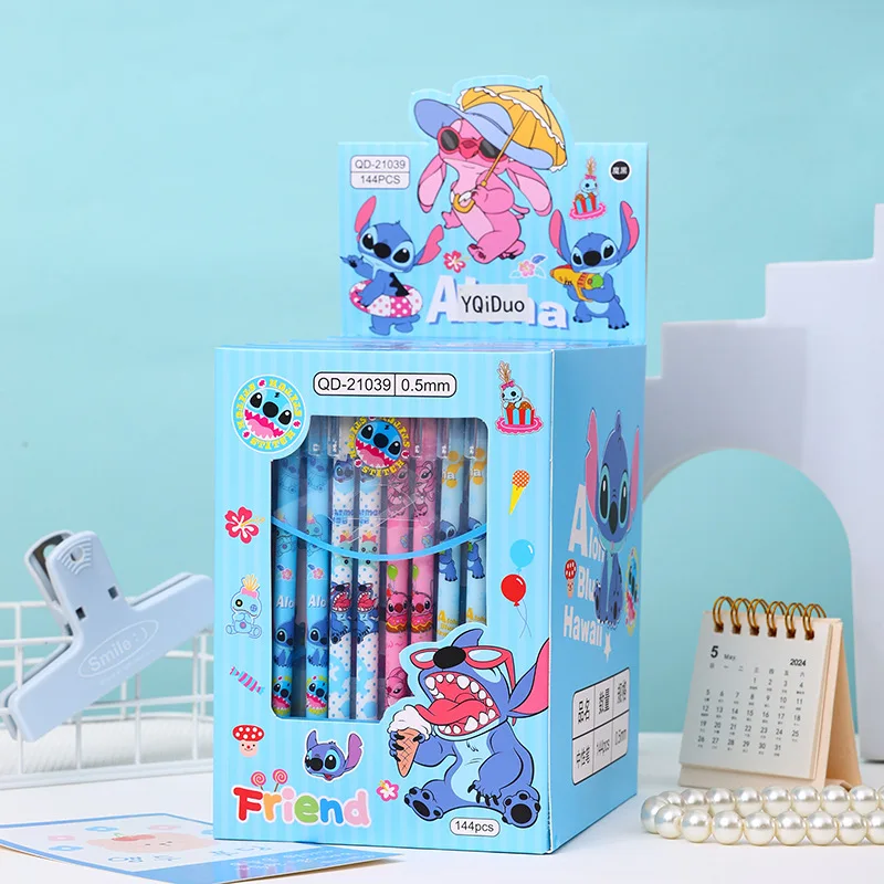 12pcs/lot Disney Stitch Erasable Gel Pens For Writing Kawaii 0.5mm Black/Blue Ink Neutral Pen Kids Gift Office School Supplies