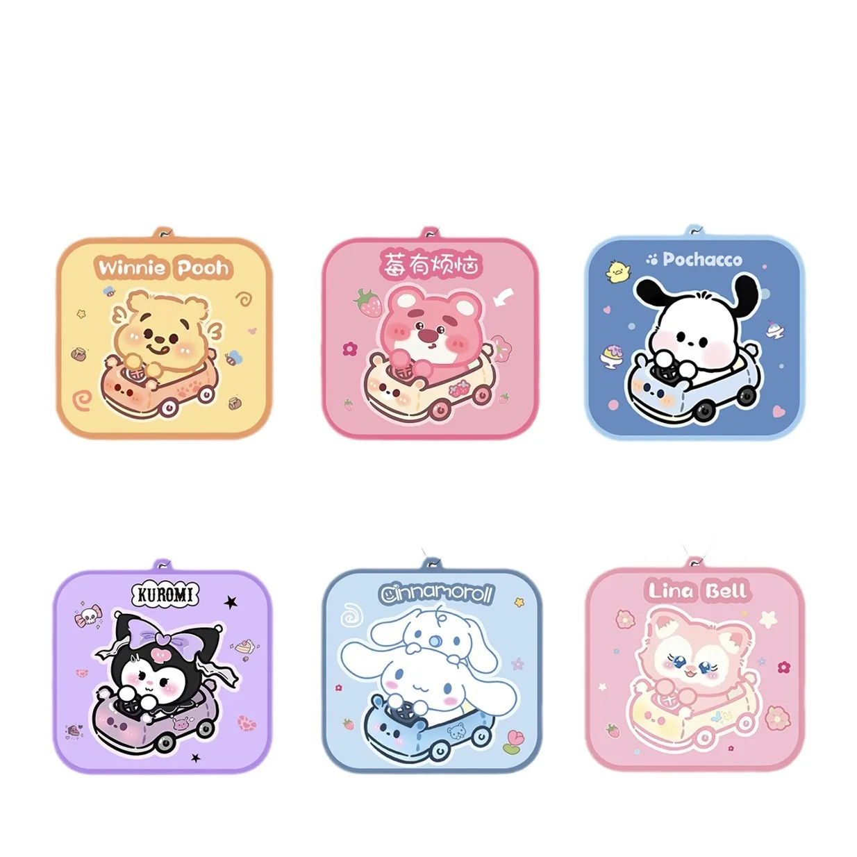 Sanrio-comprimidos fragantes de Anime, tableta de aromaterapia para coche, colgante, tabletas de Perfume, decoración de tarjeta de fragancia para habitación de coche de alta gama