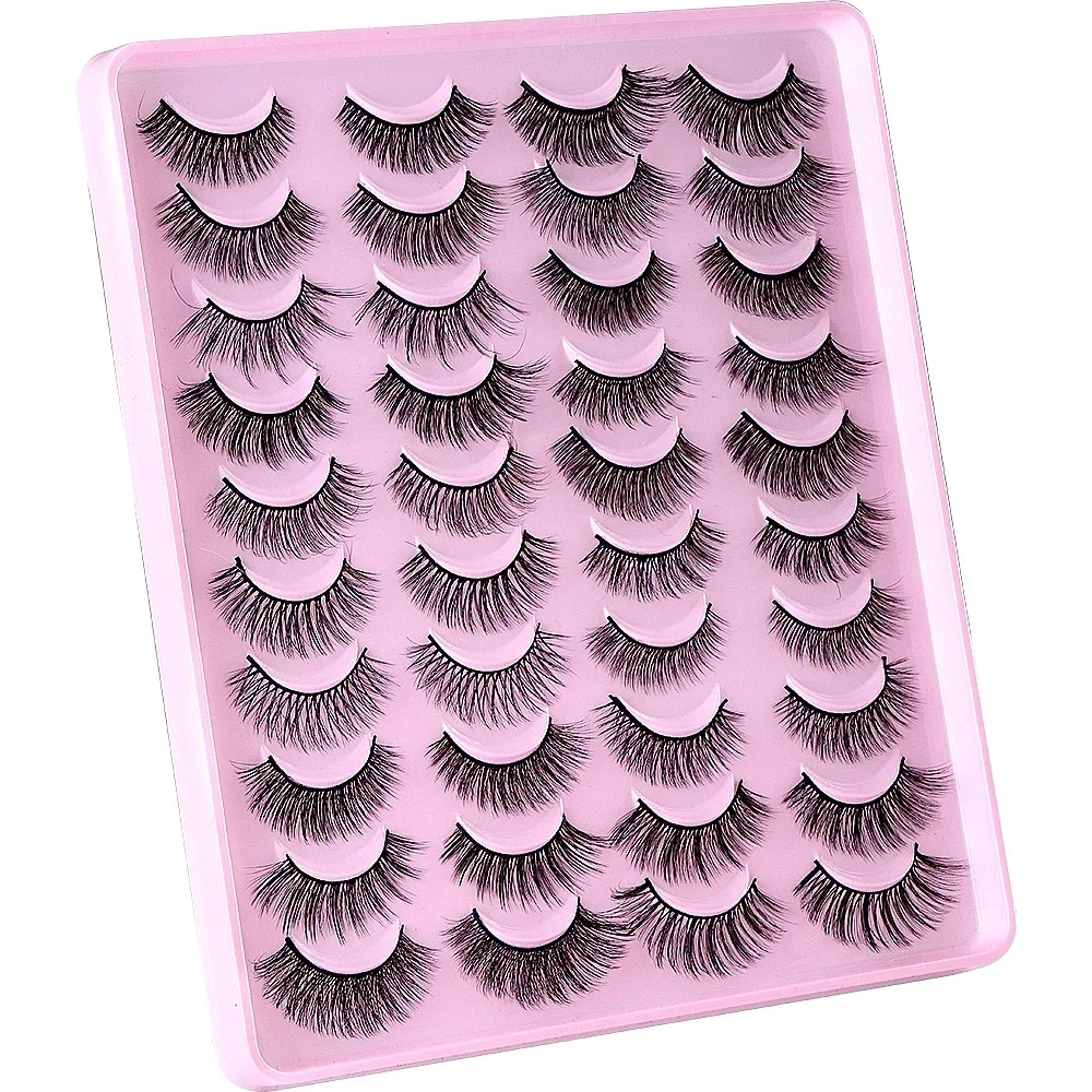 Faux-cils 3D en faux vison, naturels, volume spectaculaire, extension de cils, maquillage, 20 paires